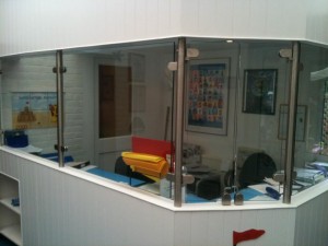 stainless and glass barrier